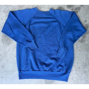 VTG 80s Steinwurtzel Raglan Crewneck Blank Sweatshirt Sz L Royal Blue Made USA